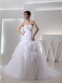 Trumpet/Mermaid Sweetheart Sleeveless Hand-made Flower Organza Wedding Dresses