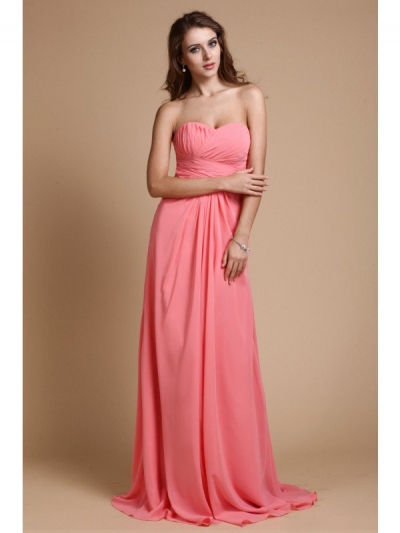 A-Line/Princess Sweetheart Sleeveless Ruffles Chiffon Long Bridesmaid Dresses [N13ZYDRESS6]