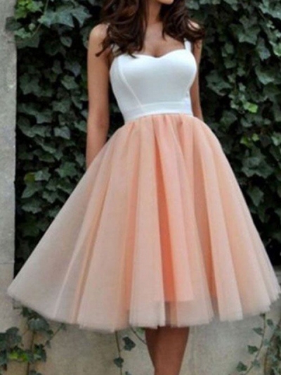 A-Line/Princess Sleeveless Sweetheart Tulle Short/Mini Dresses [PO16033PO660]