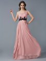 A-Line/Princess One-Shoulder Sleeveless Beading Long Applique Chiffon Dresses