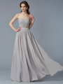 A-Line/Princess Sweetheart Sleeveless Beading Long Chiffon Dresses