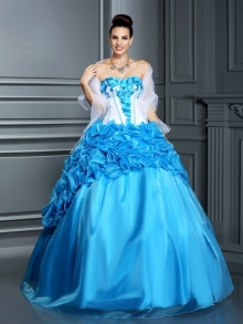 Ball Gown Sweetheart Ruffles Sleeveless Long Satin Quinceanera Dresses