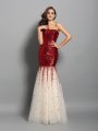 Trumpet/Mermaid One-Shoulder Sleeveless Long Sequins Dresses