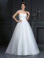 Ball Gown Strapless Pleats Sleeveless Long Taffeta Wedding Dresses