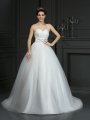 Ball Gown Sweetheart Beading Sleeveless Long Net Wedding Dresses