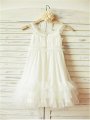 A-line/Princess Straps Sleeveless Ruffles Floor-Length Chiffon Flower Girl Dresses