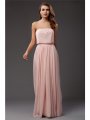 Sheath/Column Strapless Sleeveless Long Ruffles Chiffon Dresses