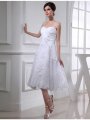 A-Line/Princess Beading Sweetheart Sleeveless Organza Applique Taffeta Wedding Dresses