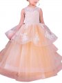 Ball Gown Jewel Sleeveless Lace Floor-Length Tulle Flower Girl Dresses