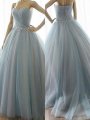 Ball Gown Sleeveless Sweetheart Beading Floor-Length Tulle Dresses