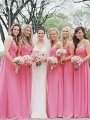 A-Line/Princess Sweetheart Chiffon Sleeveless Floor-Length Bridesmaid Dresses