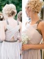 A-Line/Princess Straps Sleeveless Chiffon Floor-Length Beading Bridesmaid Dresses